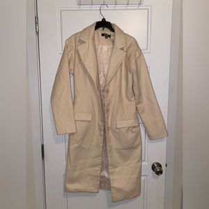 Missguided beige pea coat